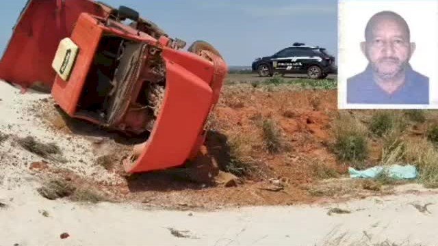 Motorista morre após caminhão sair da pista na MT-020, entre Canarana e Garapu