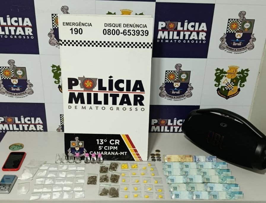 PM desarticula ponto de tráfico e prende dois suspeitos em Canarana (MT)